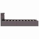 Moderne hydraulische eenpersoonsbed met multiplex lattenbodem en kunstleren bekleding - Bedden & bedframes