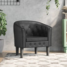 Moderne kuipstoel met decoratieve knopen en duurzaam materiaal - Zwart / 1 / Zonder voetenbank - Fauteuils &