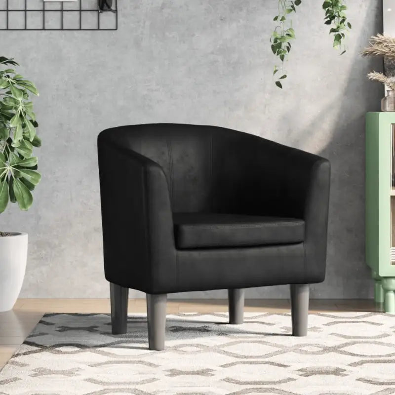 Moderne kuipstoel met duurzaam materiaal voor woonkamer en kantoor - Zwart / 1 / Zonder voetenbank - Fauteuils &