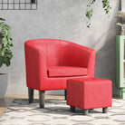 Moderne kuipstoel met duurzaam materiaal voor woonkamer en kantoor - Rood / 1 / Met voetenbank - Fauteuils &