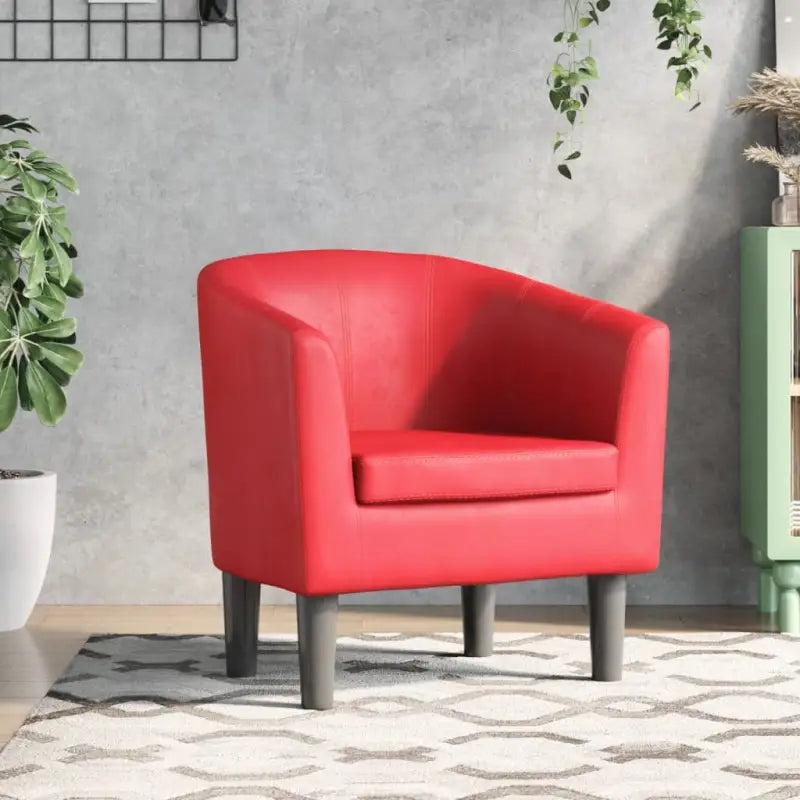 Moderne kuipstoel met duurzaam materiaal voor woonkamer en kantoor - Rood / 1 / Zonder voetenbank - Fauteuils &