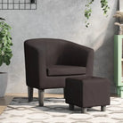 Moderne kuipstoel met duurzaam materiaal voor woonkamer en kantoor - Bruin / 1 / Met voetenbank - Fauteuils &