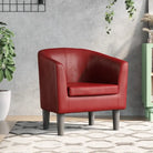 Moderne kuipstoel met duurzaam materiaal voor woonkamer en kantoor - Wijnrood / 1 / Zonder voetenbank - Fauteuils &