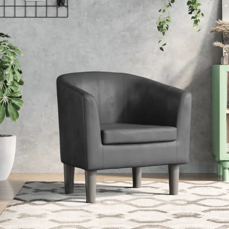 Moderne kuipstoel met duurzaam materiaal voor woonkamer en kantoor - Grijs / 1 / Zonder voetenbank - Fauteuils &