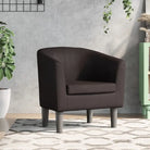 Moderne kuipstoel met duurzaam materiaal voor woonkamer en kantoor - Bruin / 1 / Zonder voetenbank - Fauteuils &