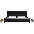 Moderne kunstleren bedframe met gepoedercoat ijzeren frame - Bedden & bedframes