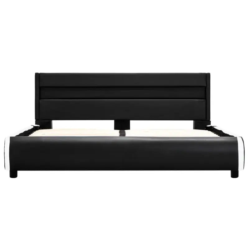 Moderne kunstleren bedframe met gepoedercoat ijzeren frame - Bedden & bedframes