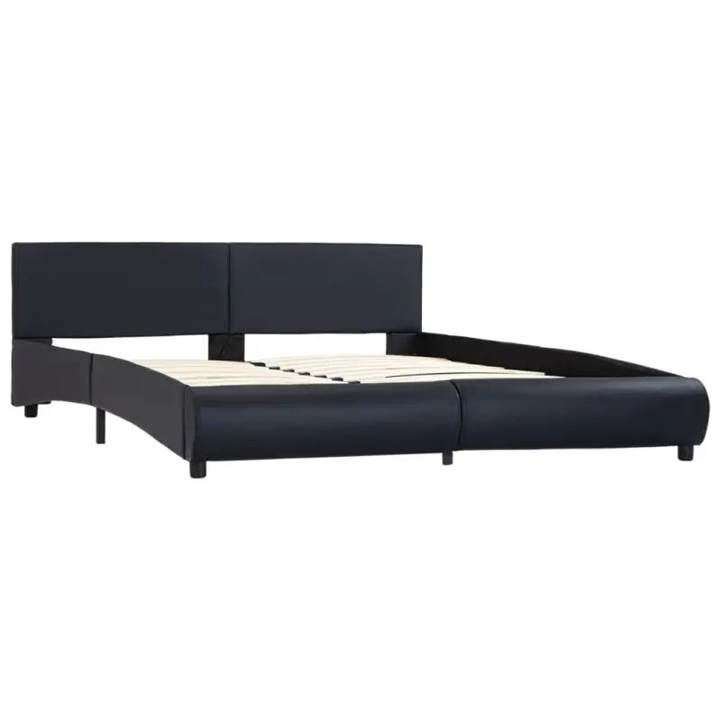 Moderne kunstleren bedframe met gepoedercoat stalen frame voor een elegante slaapkamer - Bedden & bedframes