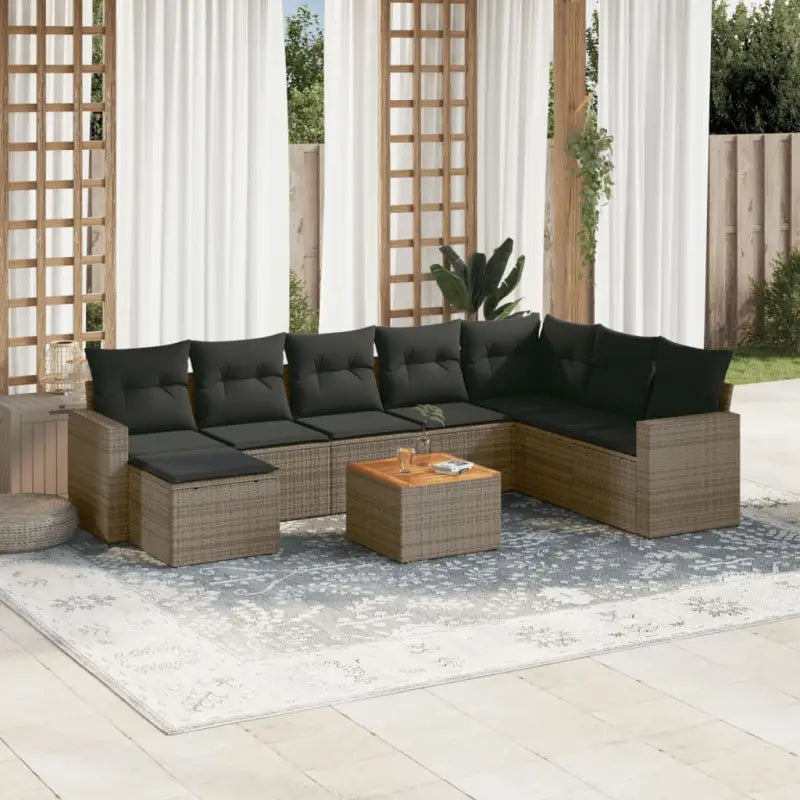 Moderne loungeset in grijs materiaal met gepoedercoat staal en waterdichte tas - Tuinsets