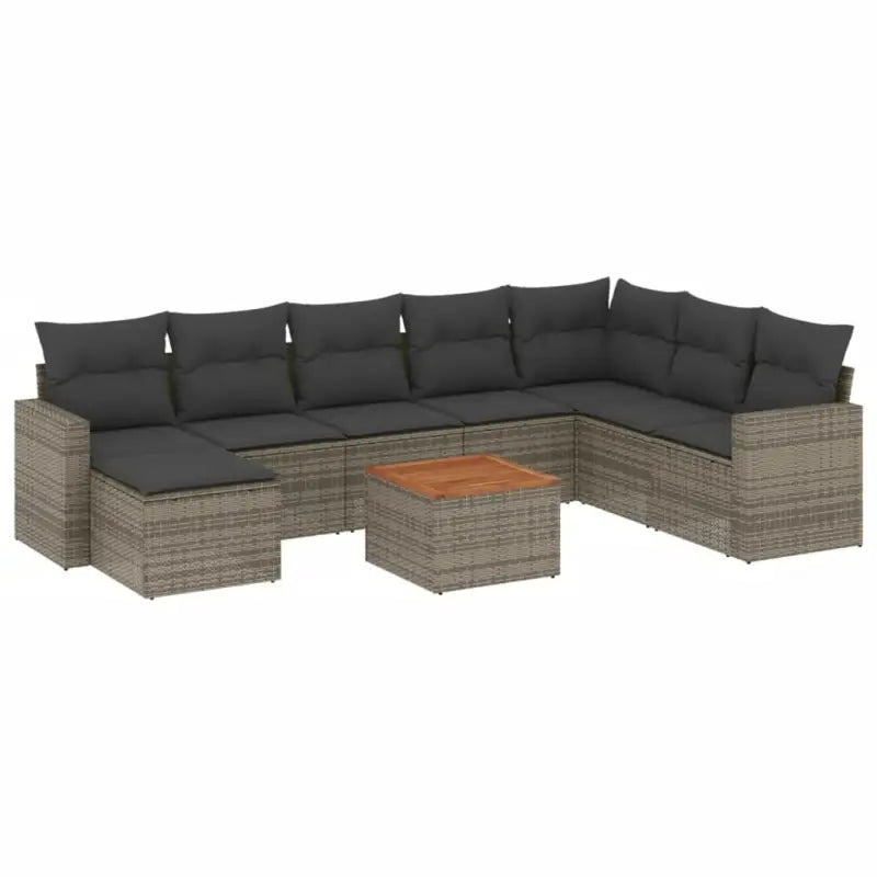 Moderne loungeset in grijs materiaal met gepoedercoat staal en waterdichte tas - Tuinsets