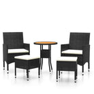 Moderne loungeset met poly rattan en gepoedercoat staal voor buiten - Zwart - Tuinsets