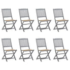 Moderne massief acaciahout tuinstoelen met kussens voor buiten eten - Beige / 8 - Tuinstoelen