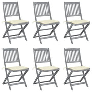 Moderne massief acaciahout tuinstoelen met kussens voor buiten eten - Tuinstoelen