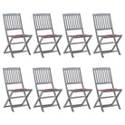 Moderne massief acaciahout tuinstoelen met kussens voor buiten eten - Rood ruitpatroon / 8 - Tuinstoelen