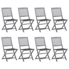 Moderne massief acaciahout tuinstoelen met kussens voor buiten eten - Antraciet / 8 - Tuinstoelen