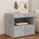 Moderne Nachtkastjes met LED en Grijs Sonoma hout voor elke slaapkamer - Betongrijs / 1 - Nachtkastjes