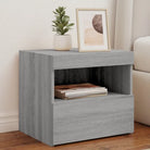 Moderne Nachtkastjes met LED en Grijs Sonoma hout voor elke slaapkamer - Grijs sonoma / 2 - Nachtkastjes