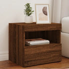 Moderne Nachtkastjes met LED en Grijs Sonoma hout voor elke slaapkamer - bruin eikenkleur / 1 - Nachtkastjes