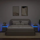 Moderne nachtkastjes met LED-verlichting in grijs sonoma stijl - Nachtkastjes
