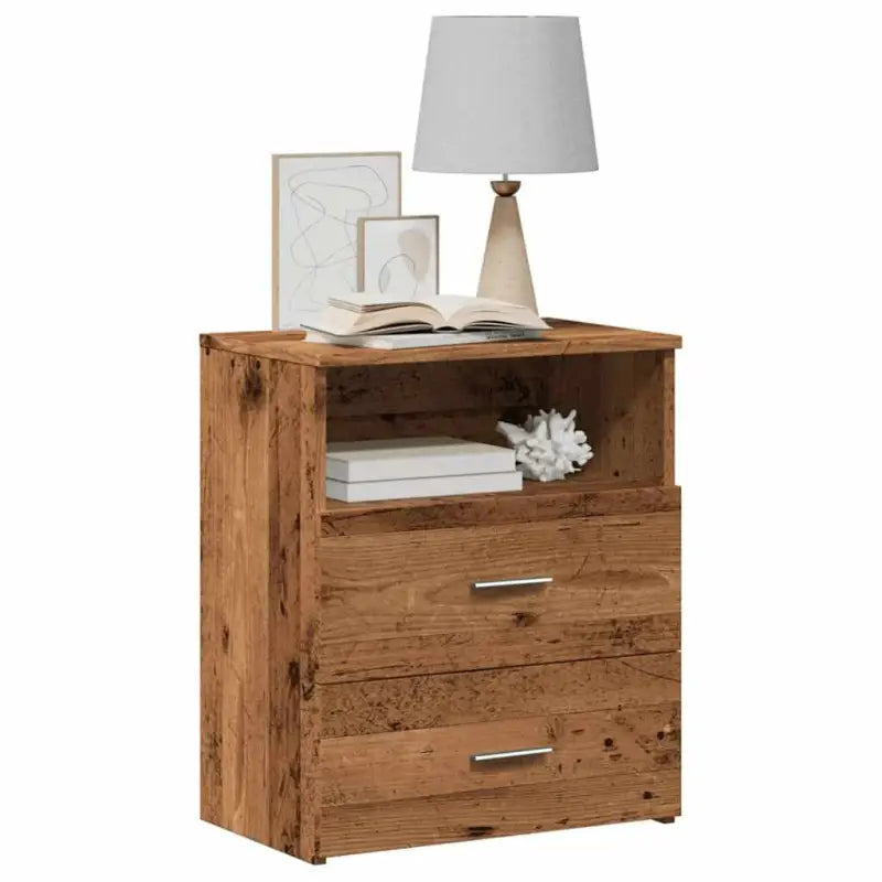 Moderne nachtkastjes met opbergruimte voor een strakke slaapkamerstijl - Oud hout / 2 - Nachtkastjes