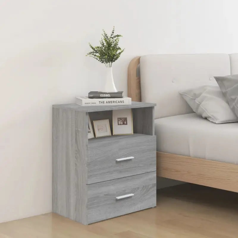 Moderne nachtkastjes met opbergruimte voor een strakke slaapkamerstijl - Grijs sonoma / 1 - Nachtkastjes