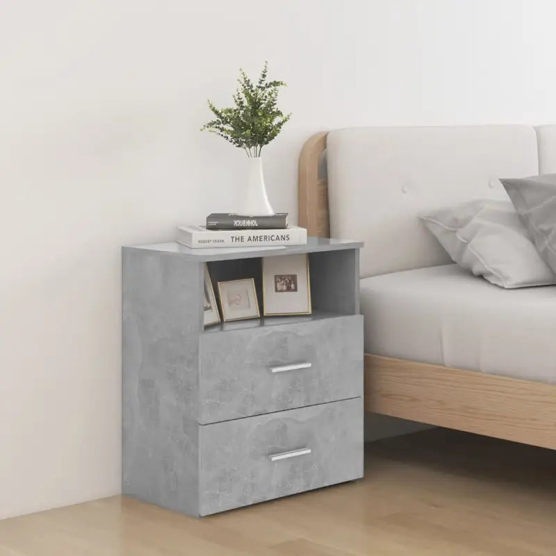 Moderne nachtkastjes met opbergruimte voor een strakke slaapkamerstijl - Betongrijs / 1 - Nachtkastjes