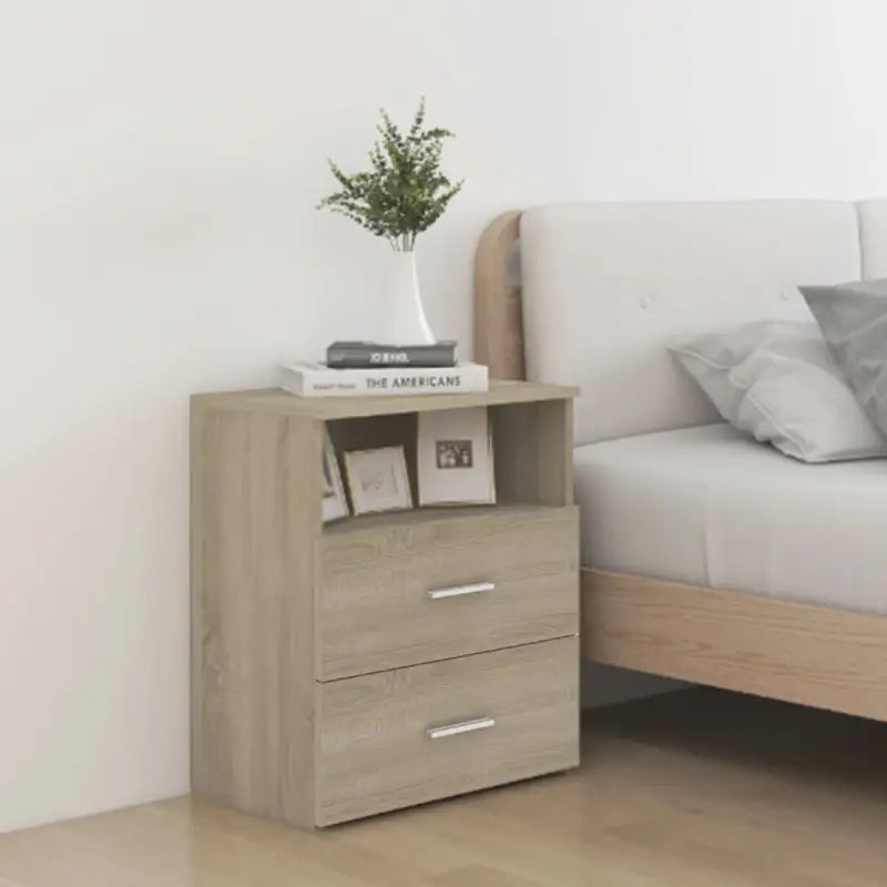Moderne nachtkastjes met opbergruimte voor een strakke slaapkamerstijl - Sonoma eiken / 1 - Nachtkastjes