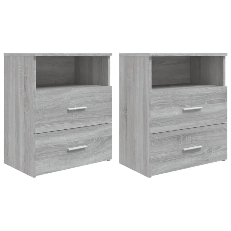 Moderne nachtkastjes met opbergruimte voor een strakke slaapkamerstijl - Grijs sonoma / 2 - Nachtkastjes