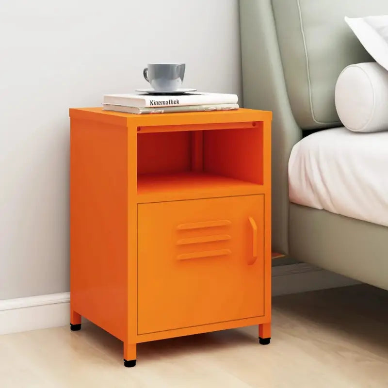 Moderne nachtkastjes met open schap van staal voor je interieur - Oranje / 1 - Nachtkastjes