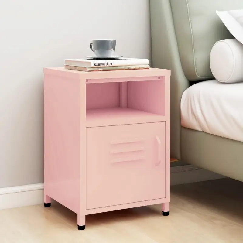 Moderne nachtkastjes met open schap van staal voor je interieur - Roze / 1 - Nachtkastjes