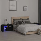 Moderne nachtkastjes met RGB LED-verlichting en elegante uitstraling - Zwart / 1 - Nachtkastjes