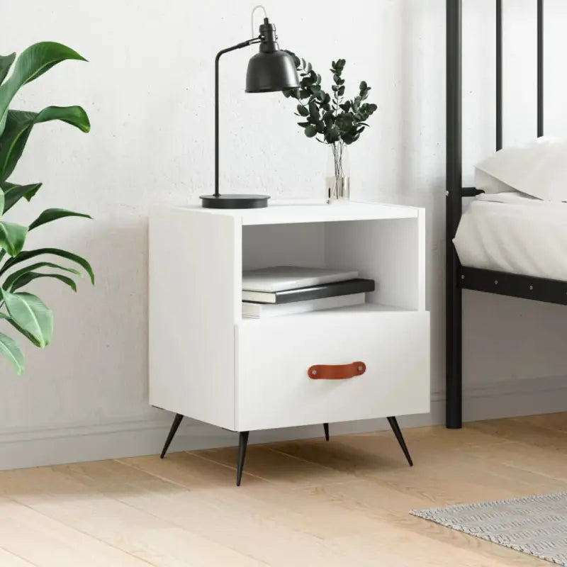 Moderne Nachtkastjes van bewerkt hout met duurzame finish - Wit / 1 - Nachtkastjes