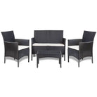 Moderne PE Rattan Tuinmeubelset voor Buitenruimte - Zwart en wit - Tuinsets