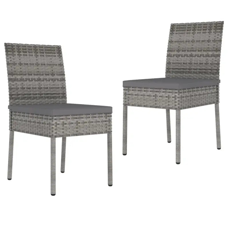 Moderne poly rattan tuinstoelen voor buitenruimte - Grijs / 2 - Tuinstoelen