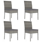 Moderne poly rattan tuinstoelen voor buitenruimte - Grijs / 4 - Tuinstoelen