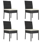 Moderne poly rattan tuinstoelen voor buitenruimte - Zwart / 4 - Tuinstoelen