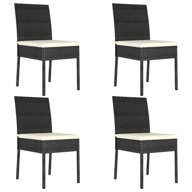 Moderne poly rattan tuinstoelen voor buitenruimte - Zwart / 4 - Tuinstoelen