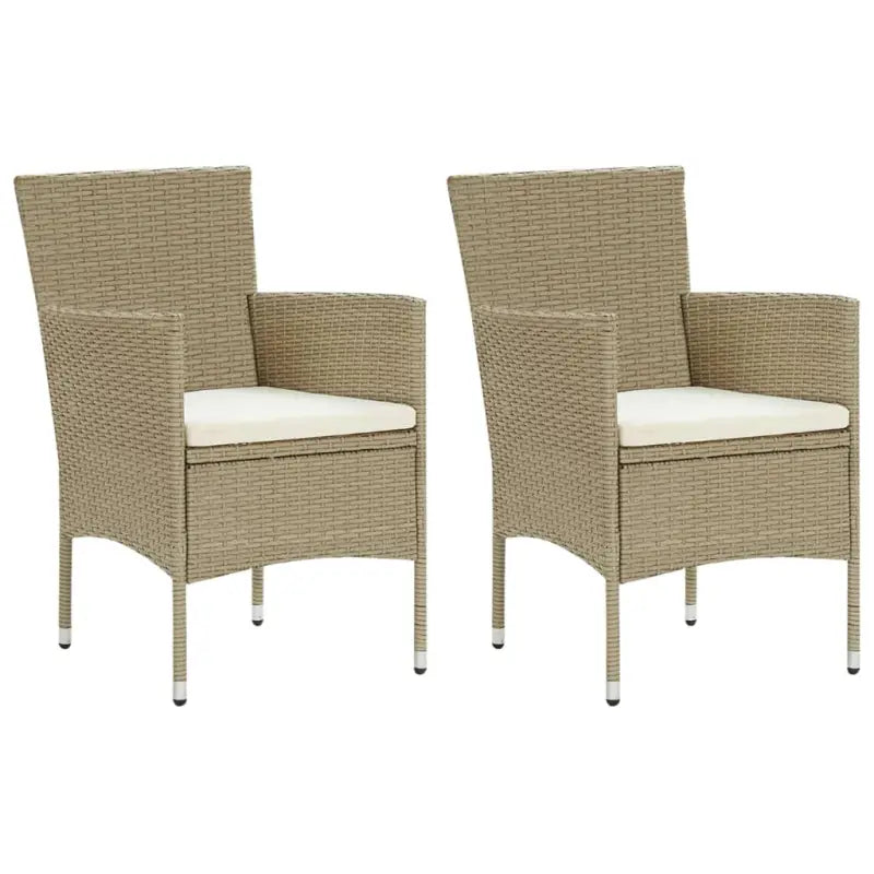Moderne poly rattan tuinstoelen voor een stijlvolle tuinset - Beige / 2 - Tuinstoelen