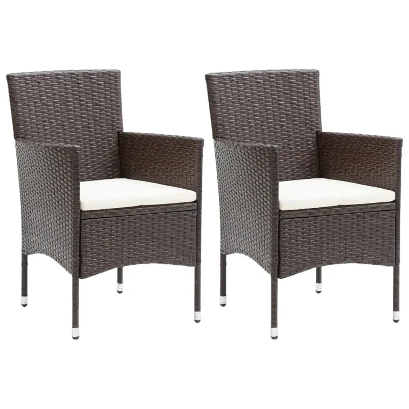 Moderne poly rattan tuinstoelen voor een stijlvolle tuinset - Bruin / 2 - Tuinstoelen