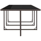 Moderne rattan tuinset met stalen frame en glazen tafelblad - Bruin / 225 cm tafellengte / 12x Fauteuil + Tafel