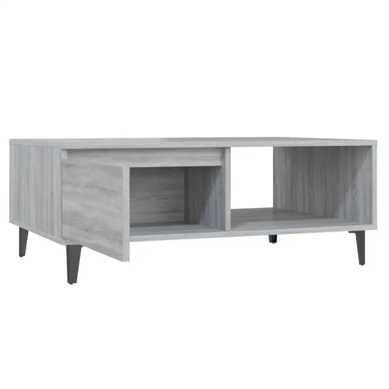 Moderne salontafel in grijs sonoma bewerkt hout met opbergshulp - Salontafels