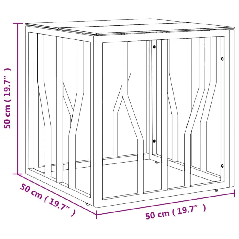 Moderne salontafel met gehard glas en roestvrij stalen frame - Salontafels