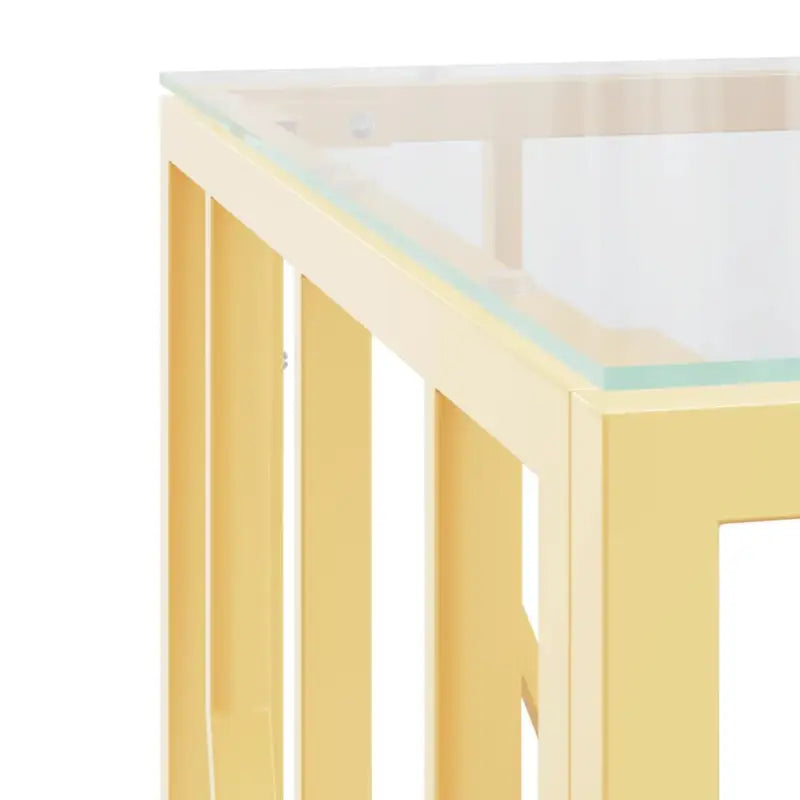 Moderne salontafel met gehard glas en roestvrij stalen frame - Salontafels
