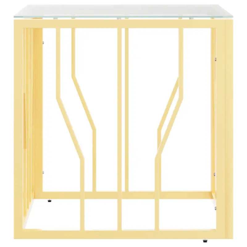 Moderne salontafel met gehard glas en roestvrij stalen frame - Salontafels