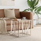 Moderne salontafel met gehard glas en roestvrij stalen frame - Zilver / 1 / Glas - Salontafels
