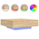 Moderne salontafel met LED-verlichting en duurzaam bewerkt hout - Salontafels