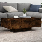 Moderne salontafel met LED-verlichting en duurzaam bewerkt hout - Gerookt eiken / 85 x 55 x 31 cm / 1 - Salontafels