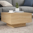 Moderne salontafel met LED-verlichting en duurzaam bewerkt hout - Sonoma eiken / 55 x 55 x 31 cm / 1 - Salontafels