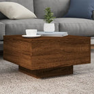 Moderne salontafel met LED-verlichting en duurzaam bewerkt hout - bruin eikenkleur / 55 x 55 x 31 cm / 1 - Salontafels