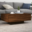 Moderne salontafel met LED-verlichting en duurzaam bewerkt hout - bruin eikenkleur / 85 x 55 x 31 cm / 1 - Salontafels